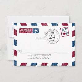 Antiguo Airmail Wedding RSVP