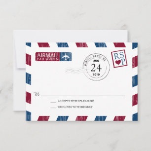 Antiguo Airmail Wedding RSVP