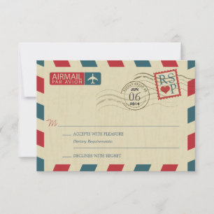 Antiguo Airmail Wedding RSVP