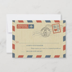 Antiguo Airmail Wedding RSVP