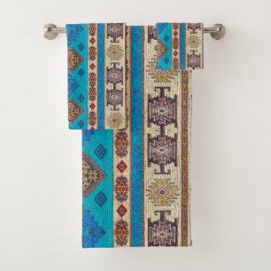 Antiguo Aqua Blue Pale Gold Kilim Turco