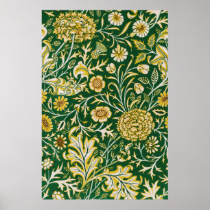 Antiguo Arte Floral Verde Cherwell de William Morr