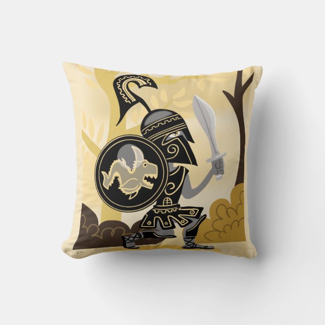 Antiguo Cojín decorativo griego Hoplite (Anverso)