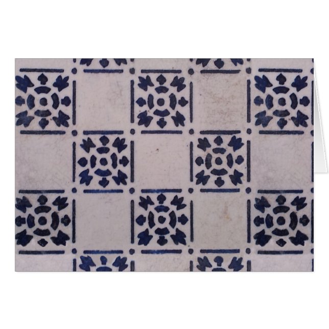 Antiguo Delft Tile Blue: Patrón de arte holandés c (Anverso (Horizontal))