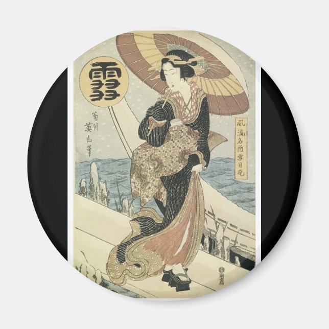 Antiguo imán de arte japonés (Frente)