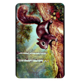 Antiguo imán de imagen de ardilla antigua