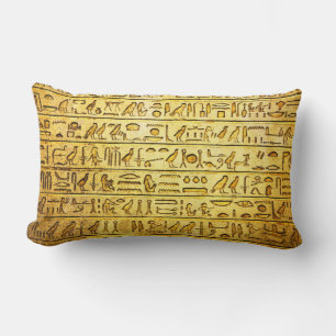 Antiguo jeroglífico egipcio almohada amarilla lumb