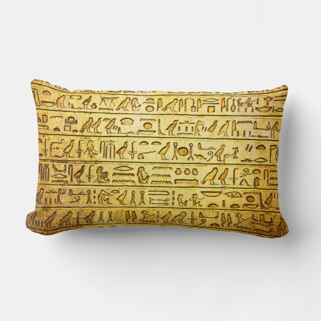 Antiguo jeroglífico egipcio almohada amarilla lumb (Anverso)