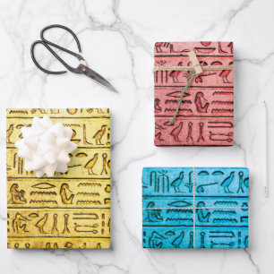 Antiguo juego de papel de ajuste de jeroglíficos 