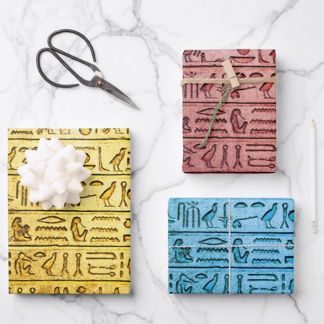 Antiguo juego de papel de ajuste de jeroglíficos e (Anverso)