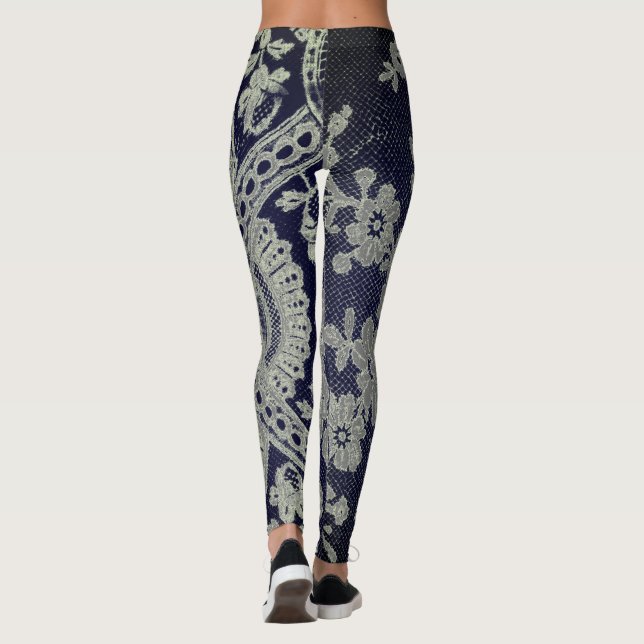ANTIGUO LACE PATRÓN LEGGINS AZUL Y GRIS (Reverso)