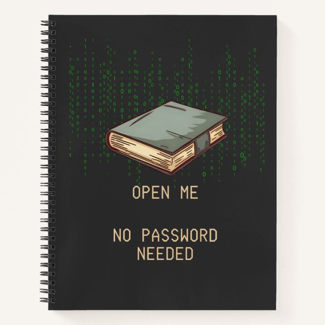 Antiguo libro con código binario citado para Tech  (Anverso)