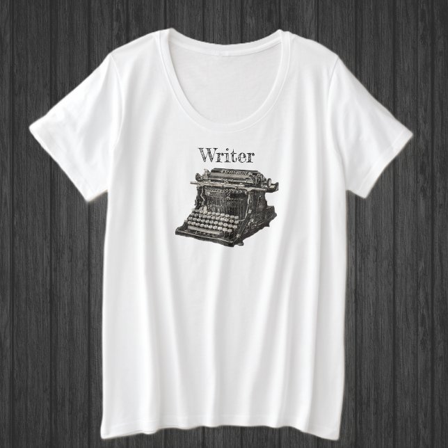 Antiguo manual de cosmética manual de escritura ne (Old Time vintage black manual typewriter, tools for the writer on plus size tee shirt.)
