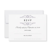 Antiguo matrimonio violeta floreciente RSVP