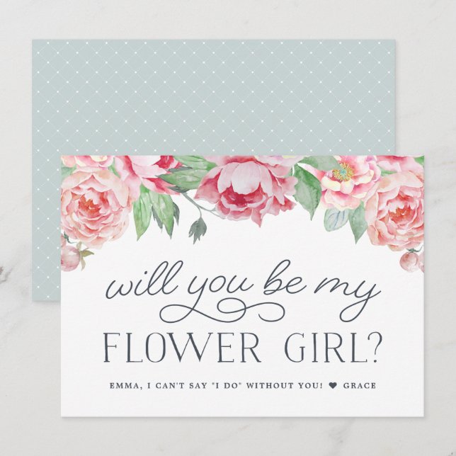 Antiguo Peony | Serás Mi Tarjeta De Chica De Flor (Anverso / Reverso)