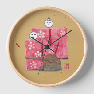 Antiguo reloj de pared de parejas japonesas