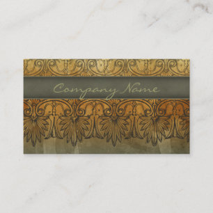 Antiguo Salon Spa Lace Tarjeta de visita Dorado ve