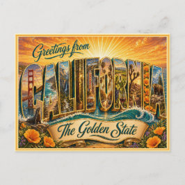 Antiguo Saludo de California de Tarjeta Postal