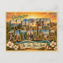 Antiguo saludo de Carolina del Norte de postal