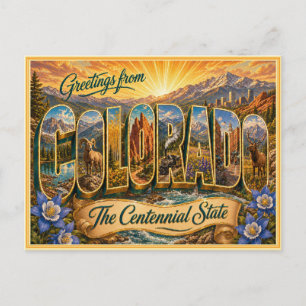 Antiguo Saludo de Colorado de Tarjeta Postal