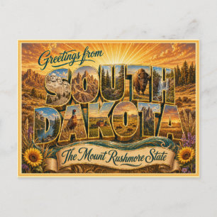 Antiguo saludo de Dakota del Sur de postal