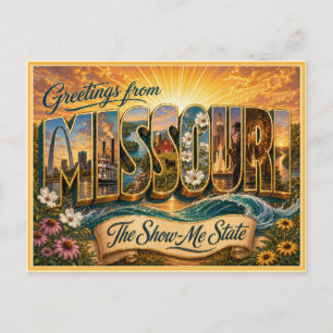 Antiguo saludo de Missouri de tarjeta postal