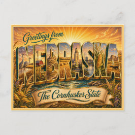Antiguo Saludo de Nebraska de Tarjeta Postal