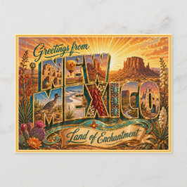 Antiguo saludo de Nuevo México de postal
