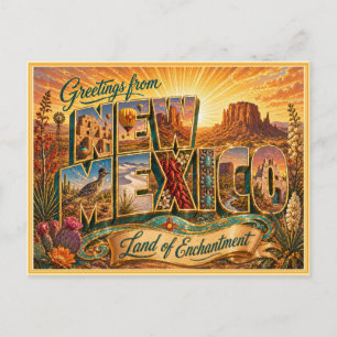 Antiguo saludo de Nuevo México de postal