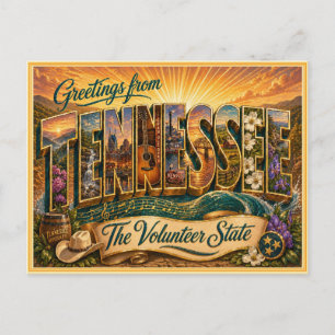 Antiguo Saludo de Tennessee de Tarjeta Postal