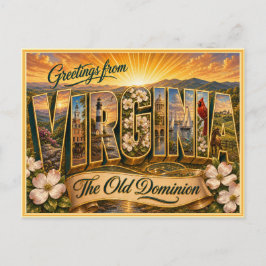 Antiguo Saludo de Virginia de Tarjeta Postal