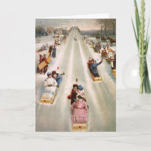 Antiguo Toboggan de moda corre la vintage Navidad
