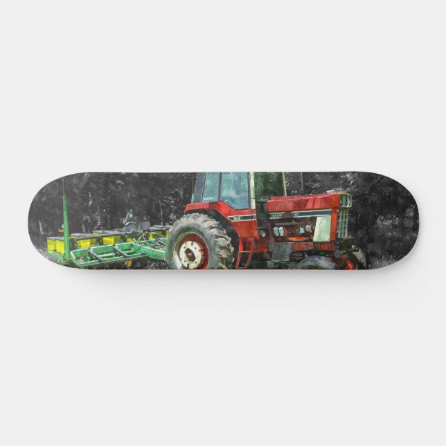 Antiguo Tractor Internacional Painterly Skateboard (Horz)