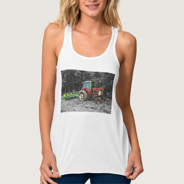 Antiguo Tractor Internacional Painterly Tank Top (Anverso)