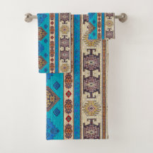 Antiguo vintage azul acua dorado pálido Kilim turc