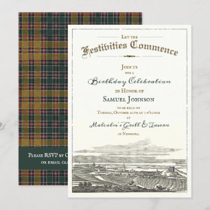 Antiguo Vintage Elegante Invitación al Cumpleaños