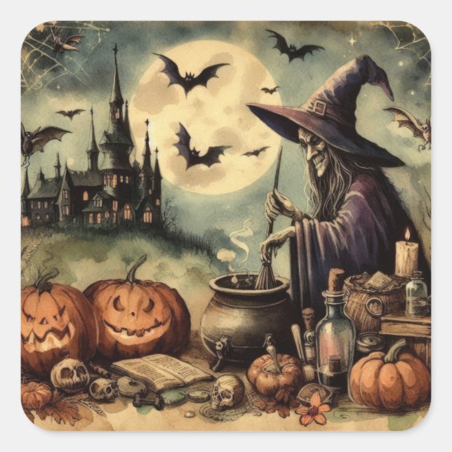 Antiguos Pegatinas de arte de Halloween (Anverso)