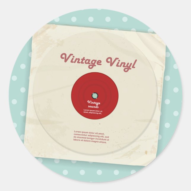 Antiguos Pegatinas de discos de vinilo (Anverso)