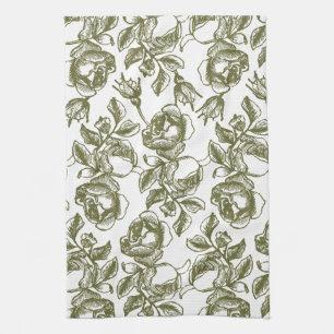 Antiguos Rosas en Golds y toalla blanca