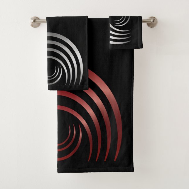 Antiguos símbolos rojos y plateados recortan círcu (In situ)