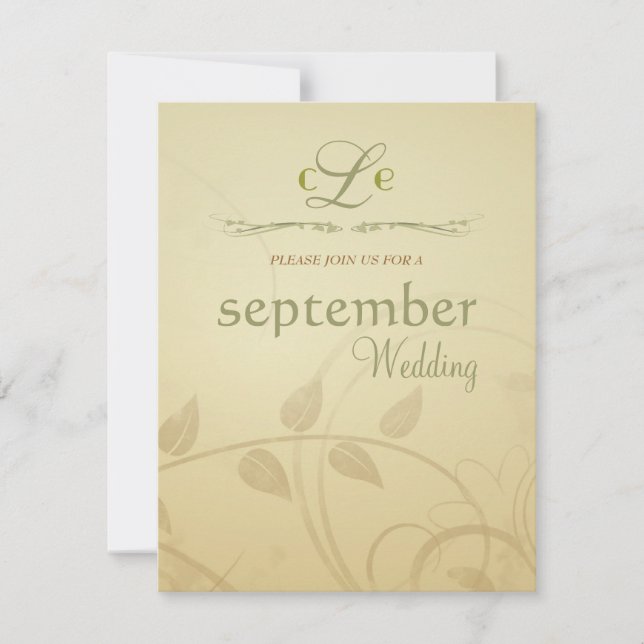 Antiguos Wisps de Otoño - Invitaciones a la boda d (Anverso)