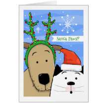 Antillas de renos de perro de gato y Santa Paws