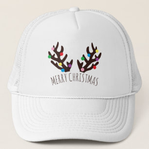 Antillas de renos festivos, gorro de camionero par