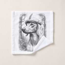 Antique Marble Dachshund Statue Hand Towel