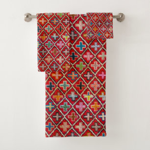 Antique Vintage Colorful Oriental Dhurrie Rug