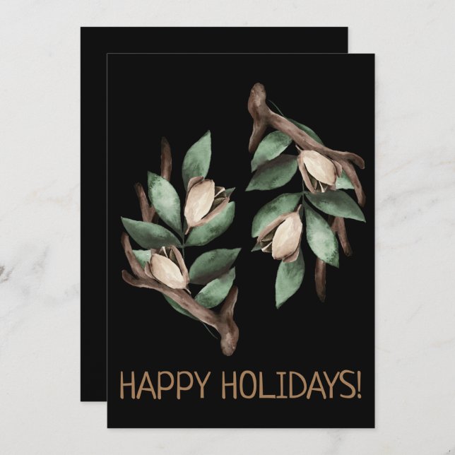 Antler con postal de rama verde (Anverso / Reverso)