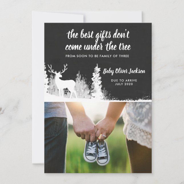 Antler de Invitación de embarazo| Foto (Anverso)