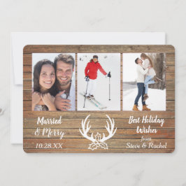 Antler De Madera De Oro Casado Con Tres Plantillas