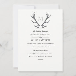 Antler Mínimo Rústico e Invitación A La Boda Inici