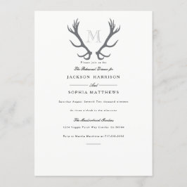 Antler Mínimo Rústico e Invitación A La Boda Inici